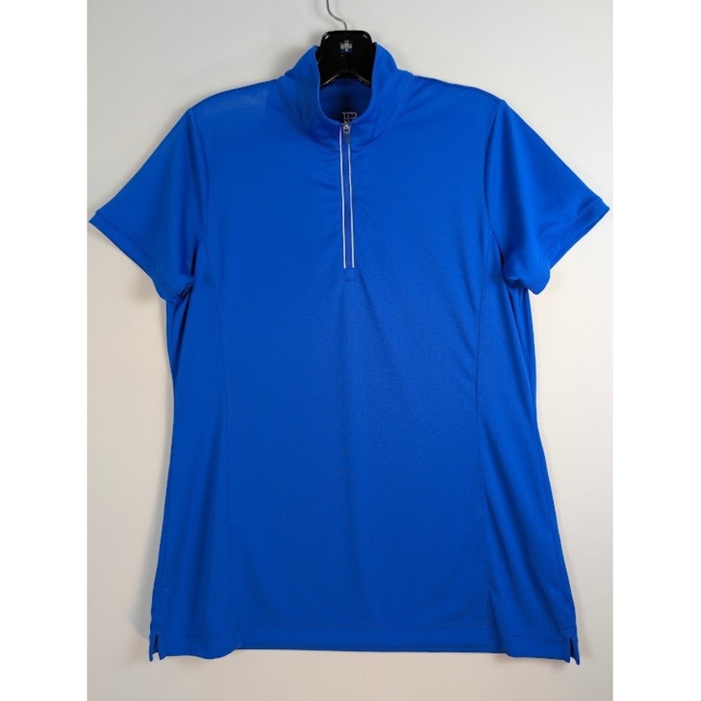 EP New York Golf Polo Womens M Royal Blue Quarter Zip Short Sleeve NWOT